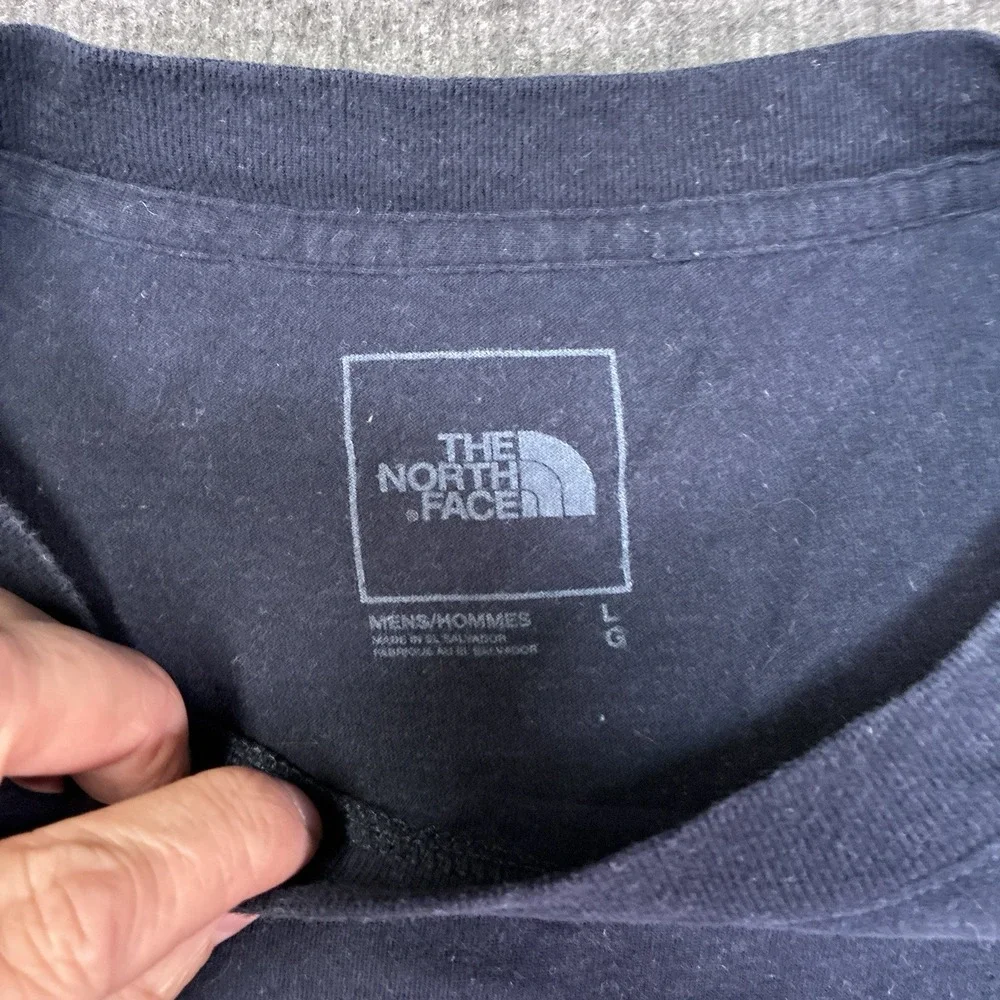 The North Face Shirt Mens Large Cotton Short Sleeve‎ Crew Neck Vtg Navy Blue